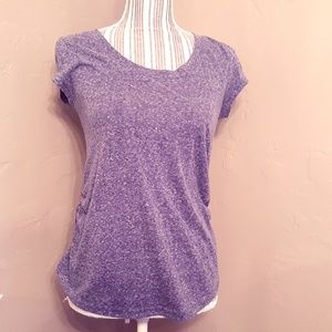 Derek Heart Maternity Purple Ruched T Shirt S